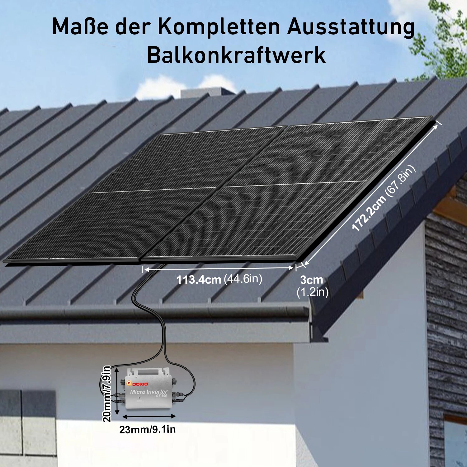 Détails techniques du panneau solaire DOKIO 400 W