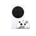 Xbox Series S blanche avec manette sans fil, vue complémentaire