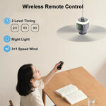 Ventilateur de plafond portable rechargeable 12 000 mAh avec télécommande et lumière LED 4