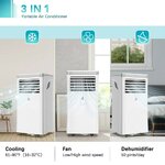 LUKO-A011D1-7K-3-en-1-Portable-Climatiseur-DeAquarelle-7000BTU-Capacit-De-Refroidissement-2-Vitesses-De