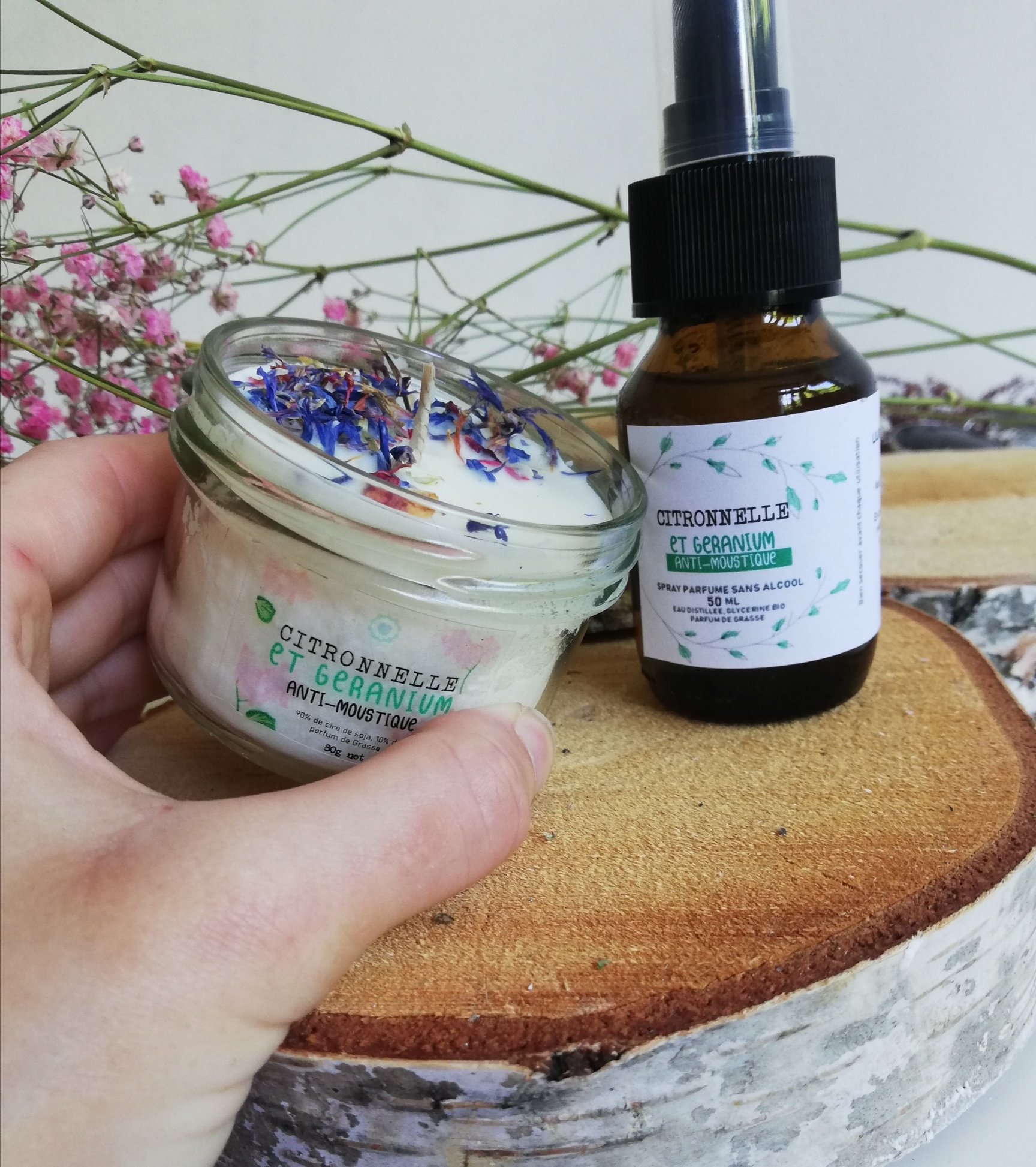 BOUGIE CITRONNELLE ARTISANAL CIRE DE SOJA PARFUM DE GRASSE