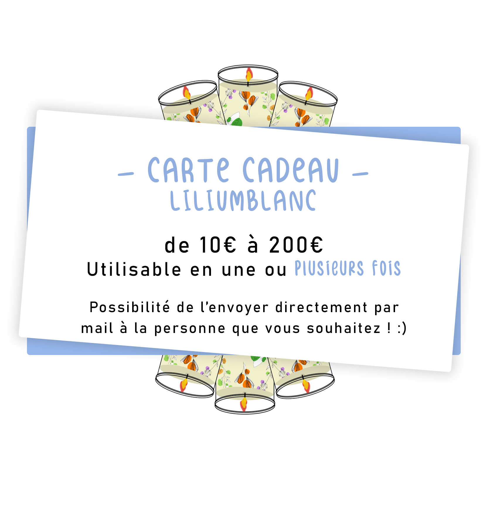 carte cadeau internet pour bougies, fondants ou sprays parfumés