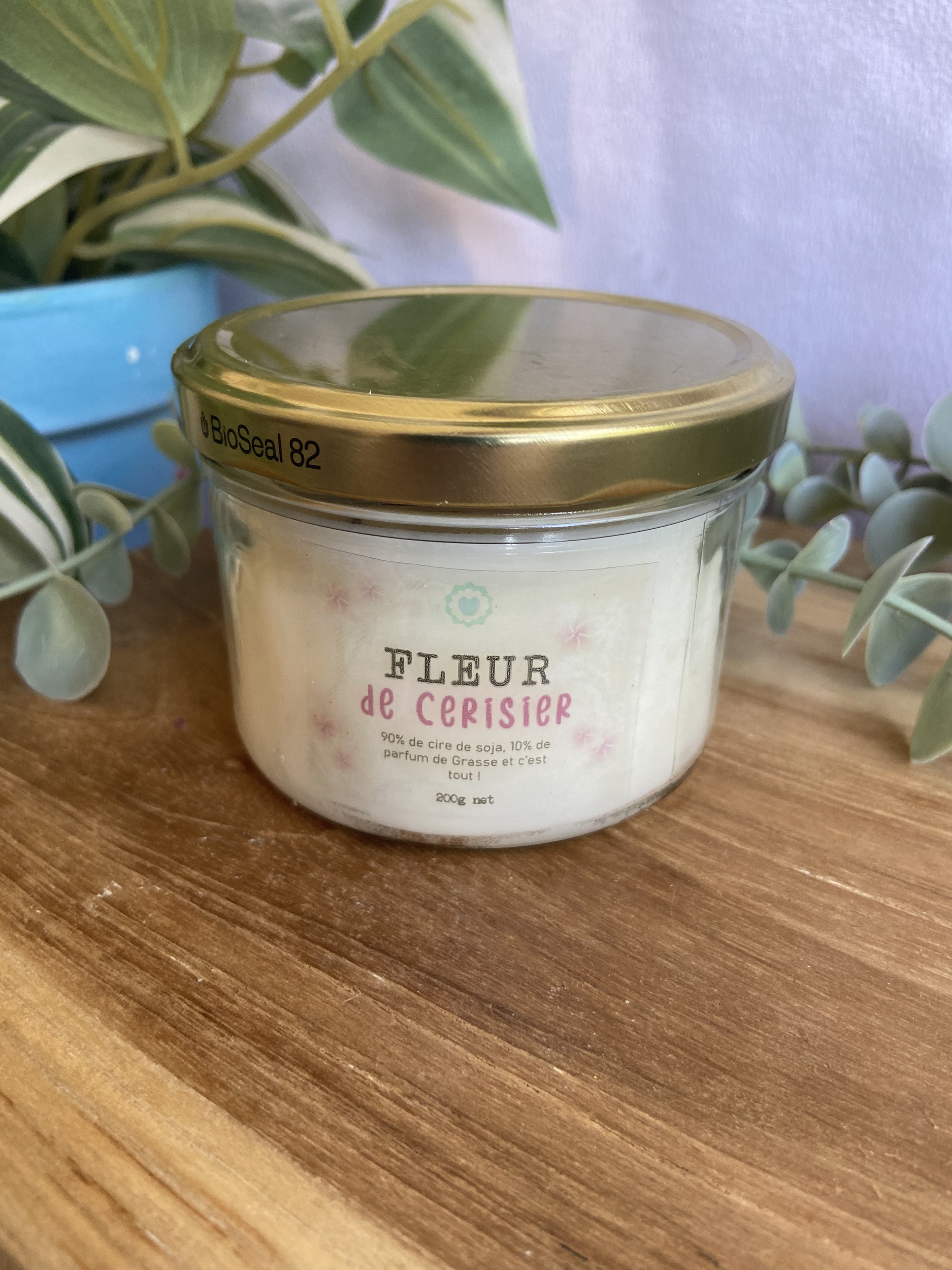 Bougie artisanale en cire de soja Parfum de Grasse fabriquée à Rennes parfum cerisier
