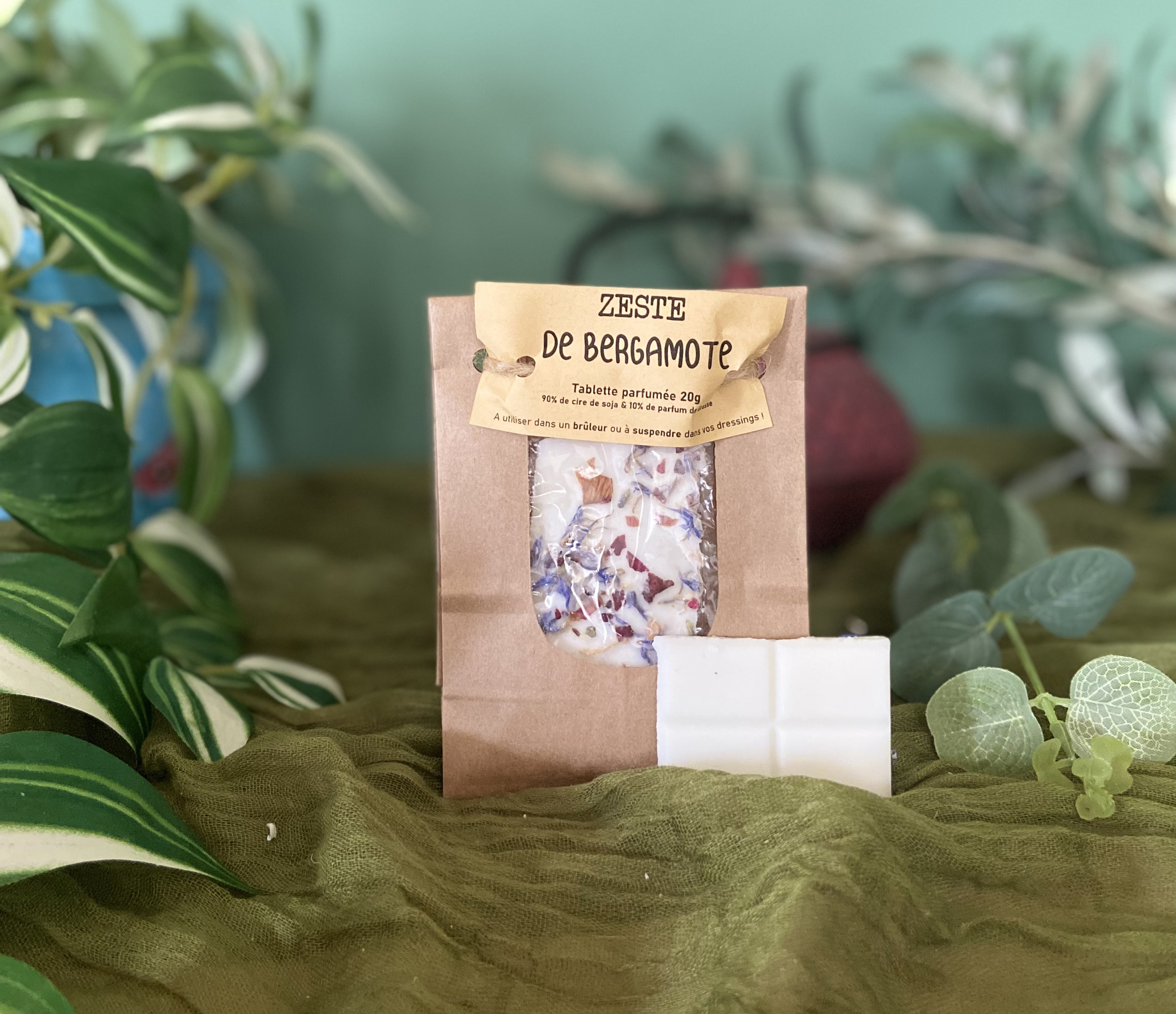 Fondant artisanal en cire de soja Parfum de Grasse fabriquée à Rennes parfum bergamote