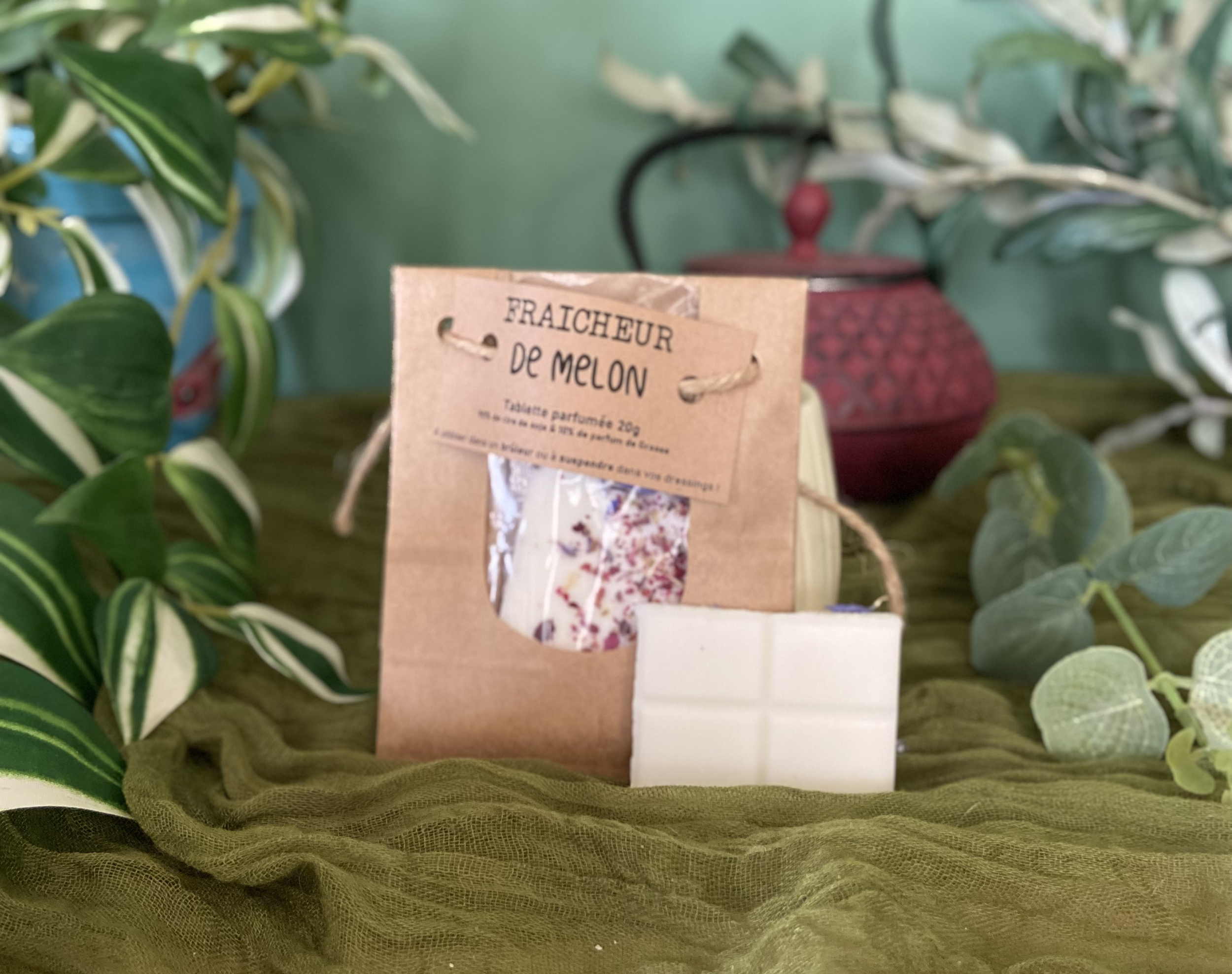 Fondant artisanal en cire de soja Parfum de Grasse fabriquée à Rennes parfum melon