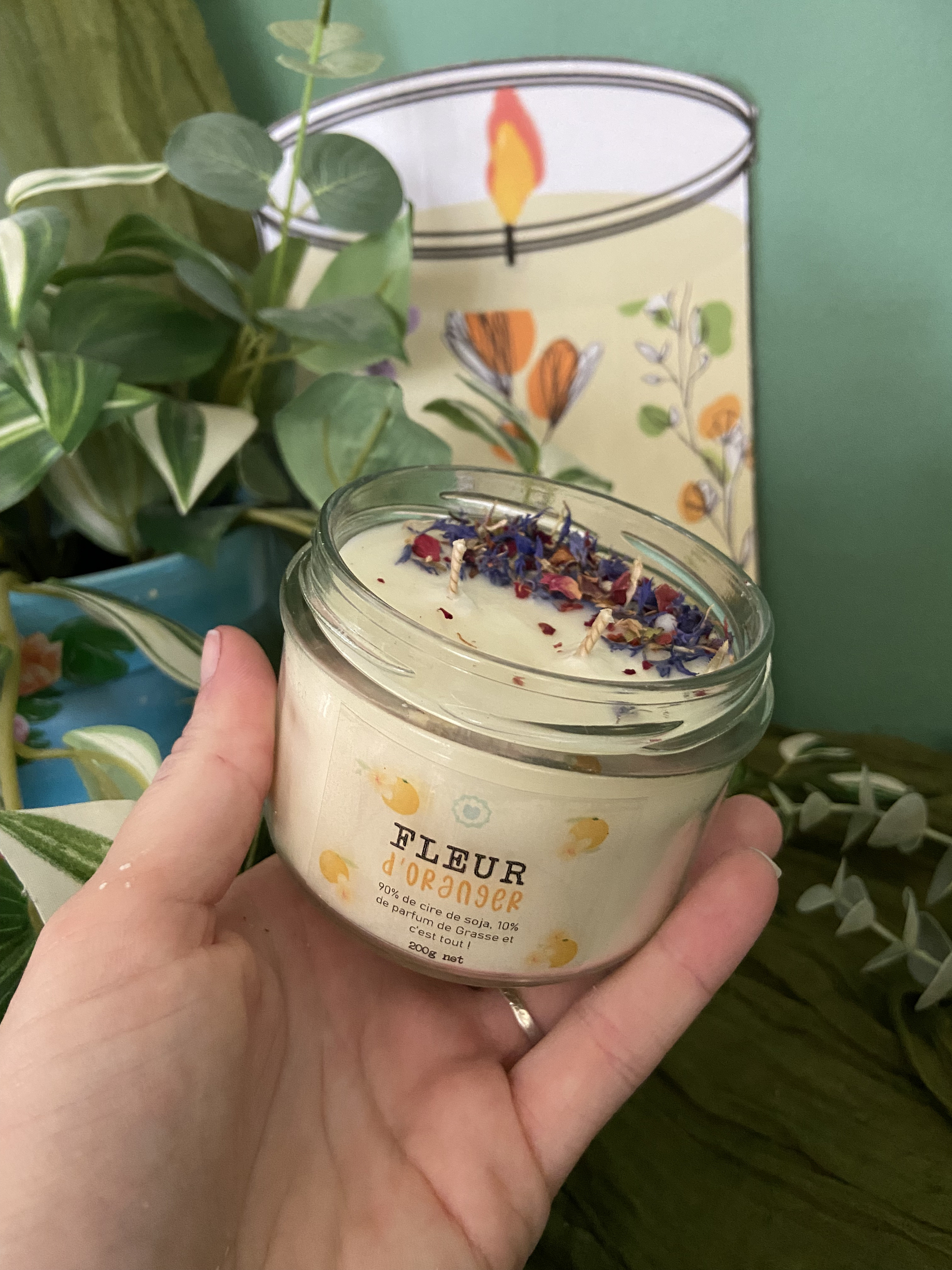 Bougie artisanale en cire de soja Parfum de Grasse fabriquée à Rennes parfum fleur d'oranger