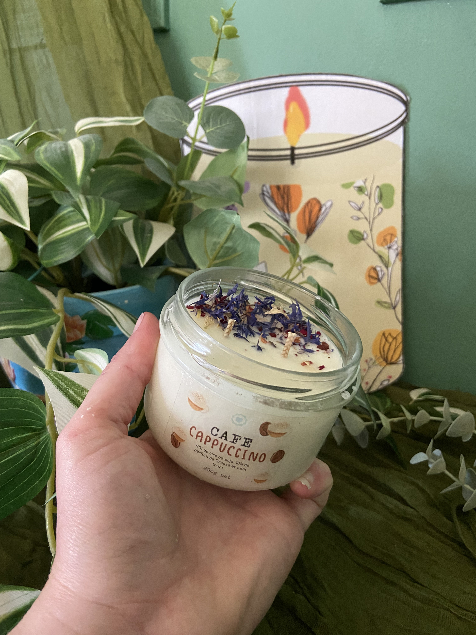 Bougie artisanale en cire de soja Parfum de Grasse fabriquée à Rennes parfum café cappucino