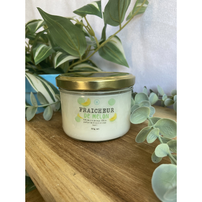 Bougie artisanale en cire de soja Parfum de Grasse fabriquée à Rennes parfum melon