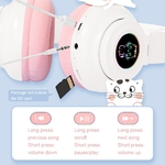 Qearfun-Chat-mignon-couteurs-Bluetooth-Sans-Fil-Avec-Micro-Rose-Filles-LED-T-l-phone-Gamer