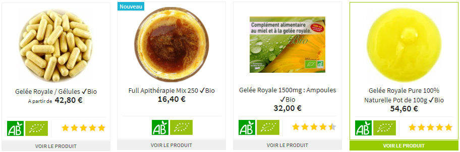 Gelée Royale Bio Fraiche + Ampoules + Complément Alimentaire Biologique