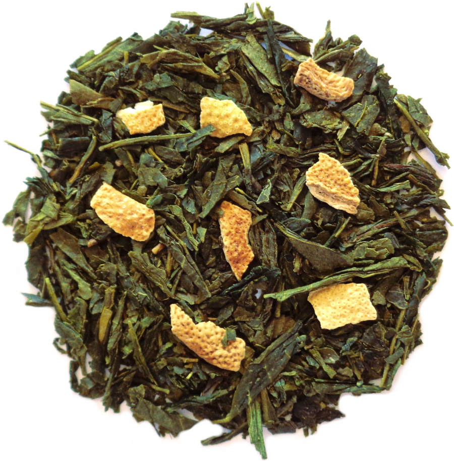 Thé vert Earl Grey biologique parfumé agrumes bergamote morceaux de citron