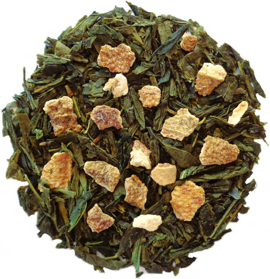 Thé vert Earl Grey biologique parfumé bergamote avec morceaux ecorces orange