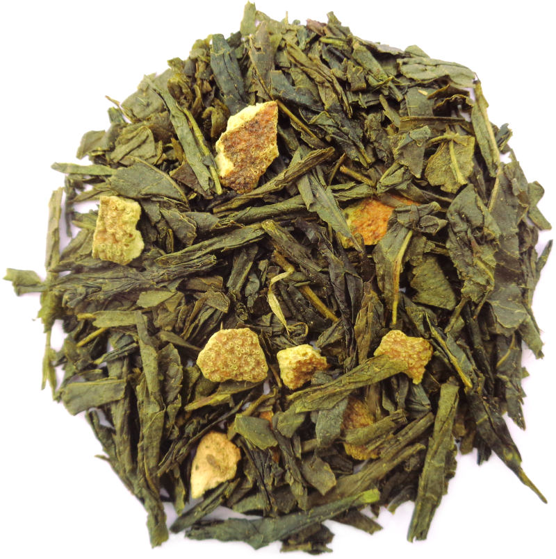 thé vert parfumé gout russe morceaux écorce orange biologique
