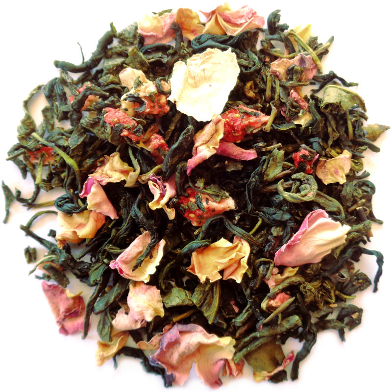 The vert parfume Petales de Rose et Fraise Morceaux
