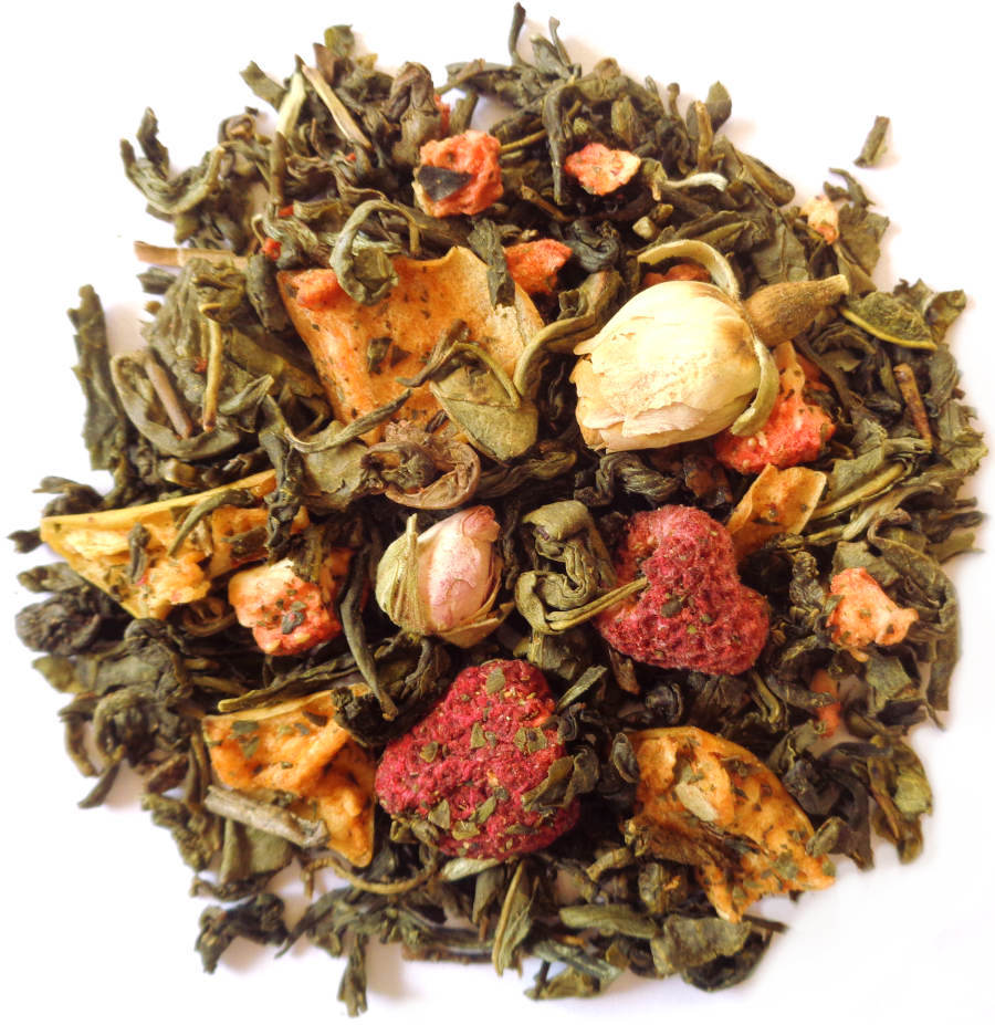 The vert parfume Myrtille Fraise Framboise Boutons de rose