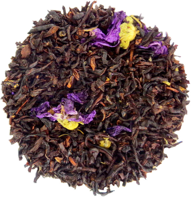 The Noir Biologique Parfumé Fleurs Violette et Mauve Assam Inde du Sud