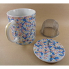 Tisanière Céramique Japon Fleurs Bleues Filtre Inox