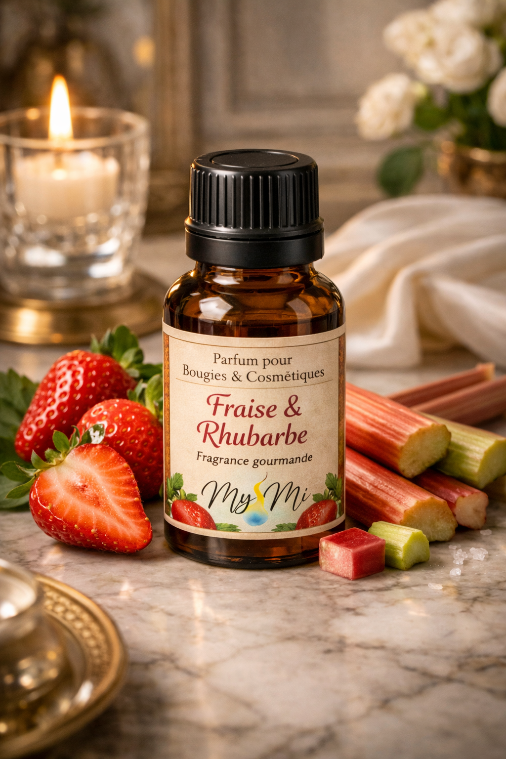 Parfum pour bougie et cosmétique Fraise Rhubarbe