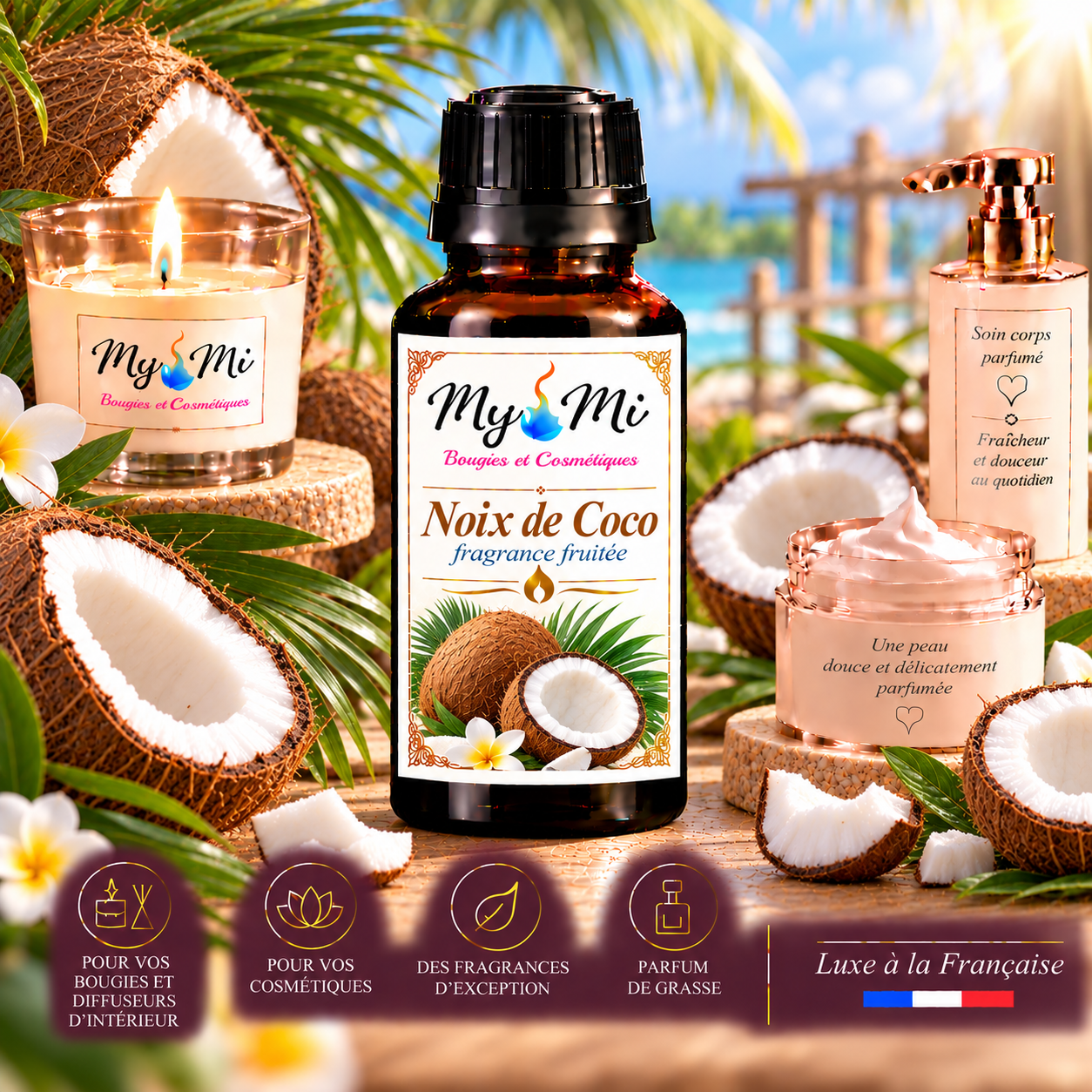 Parfum pour bougie et cosmétique Noix de coco
