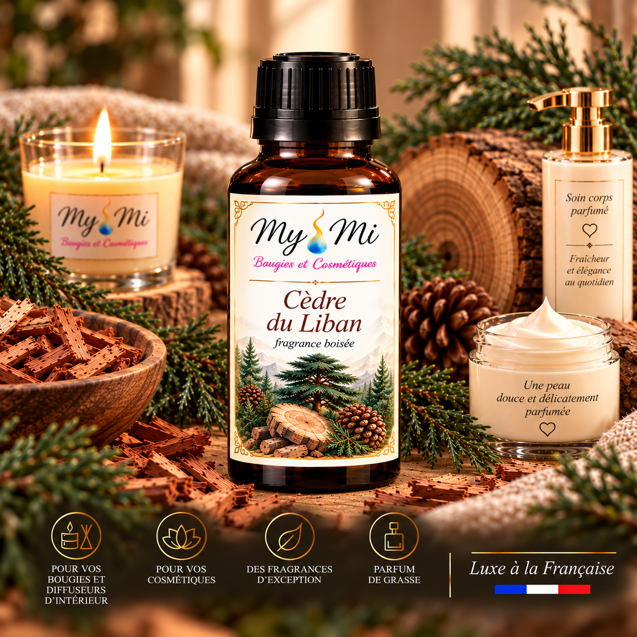 Parfum pour bougie et cosmétique Cèdre du Liban