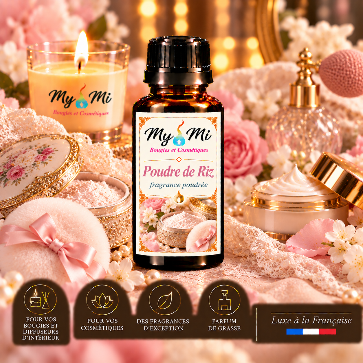 Parfum pour bougie et cosmétique Poudre de riz