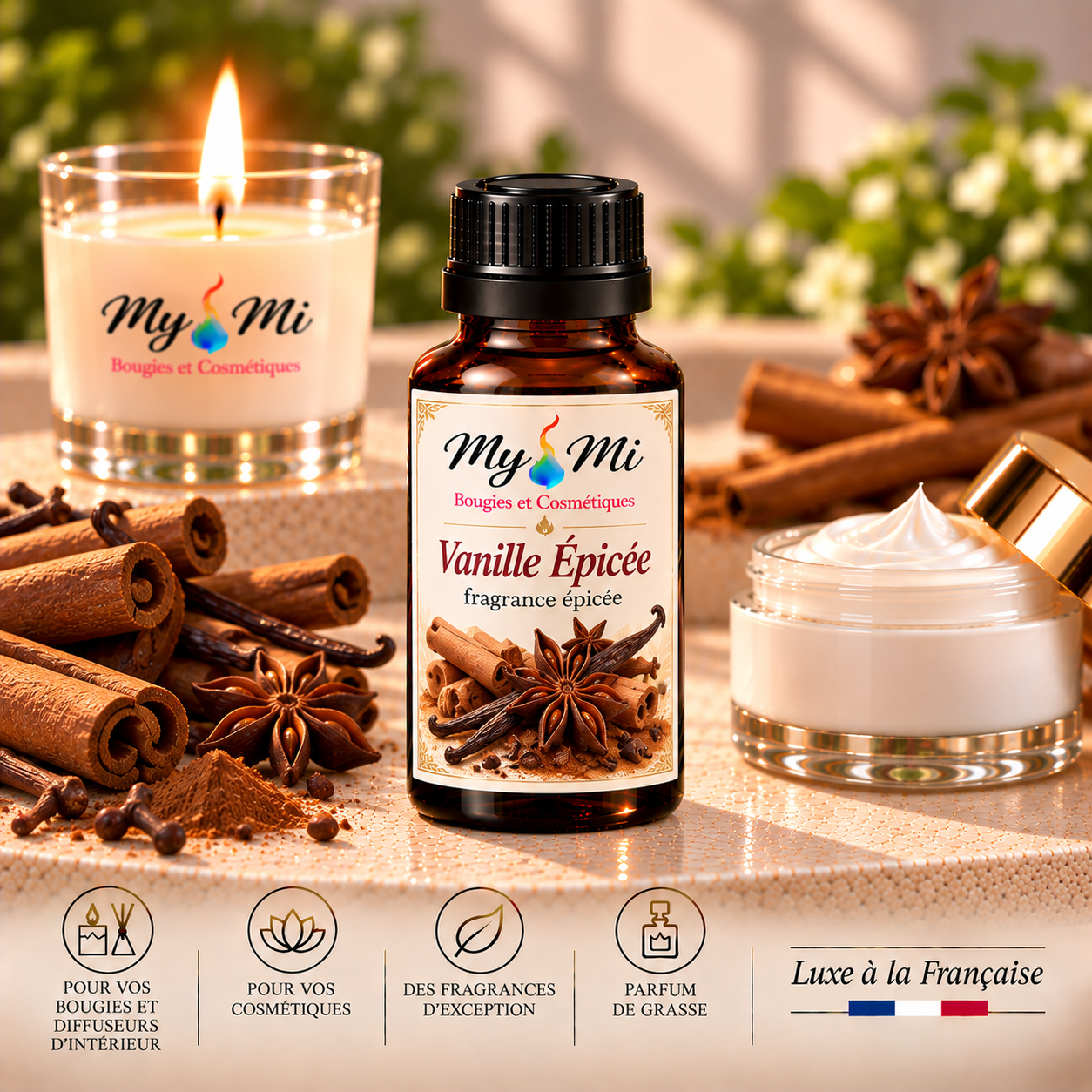 Parfum pour bougie et cosmétique Vanille Epicée