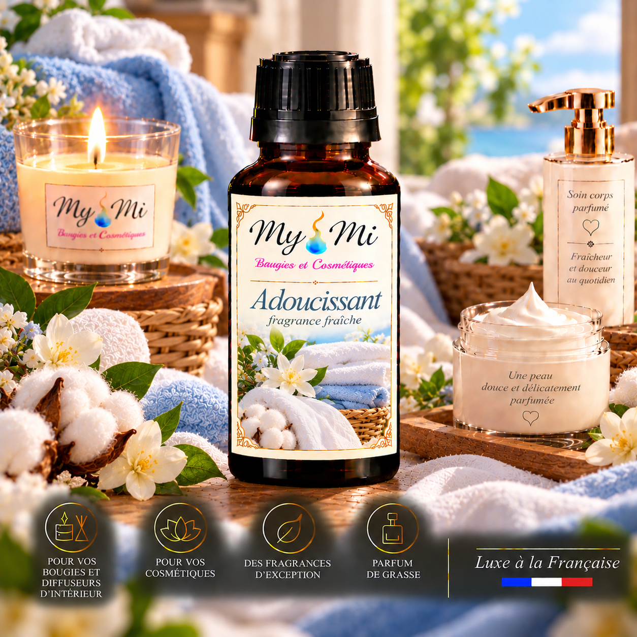 Parfum pour bougie et cosmétique Adoucissant