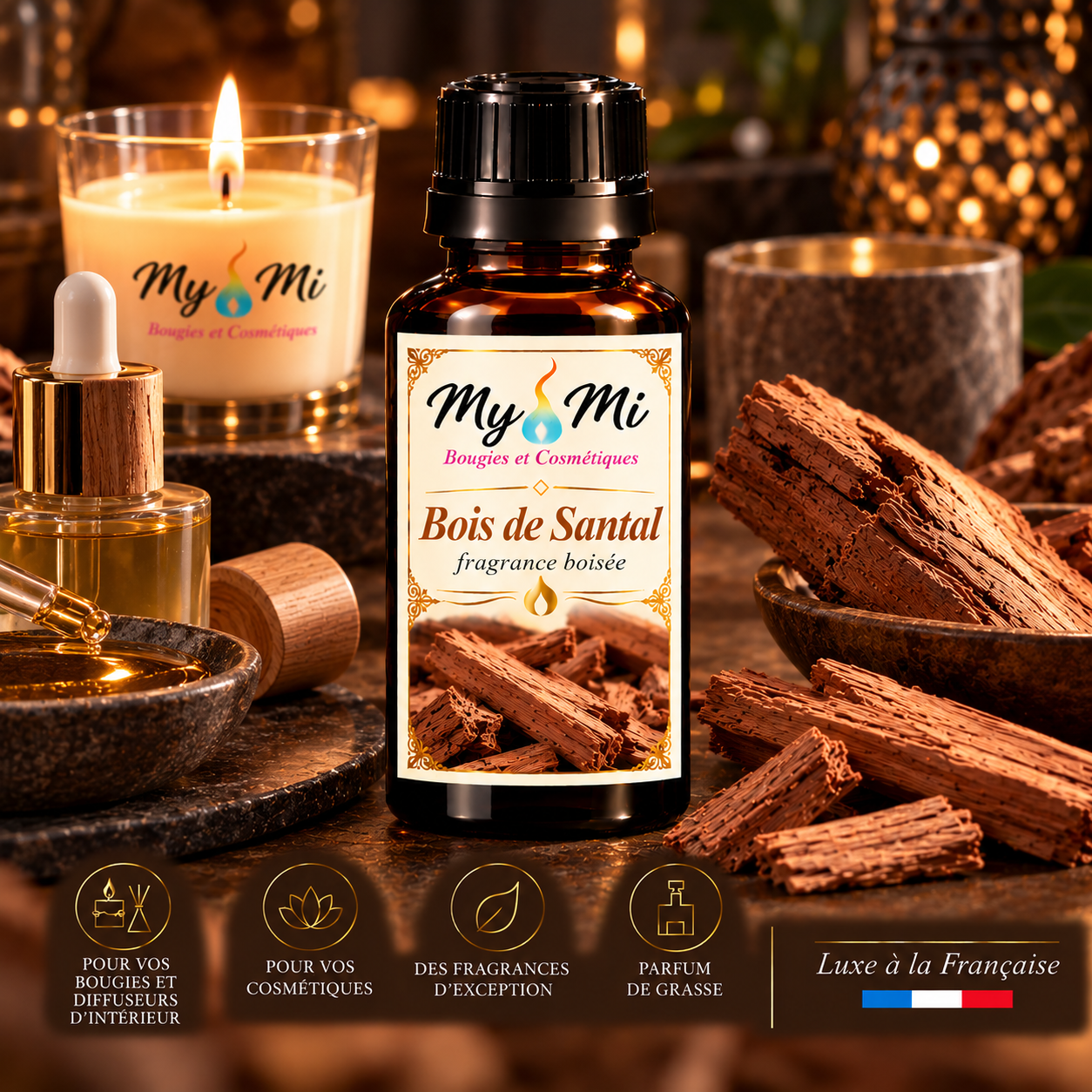 Parfum pour bougie et cosmétique Santal
