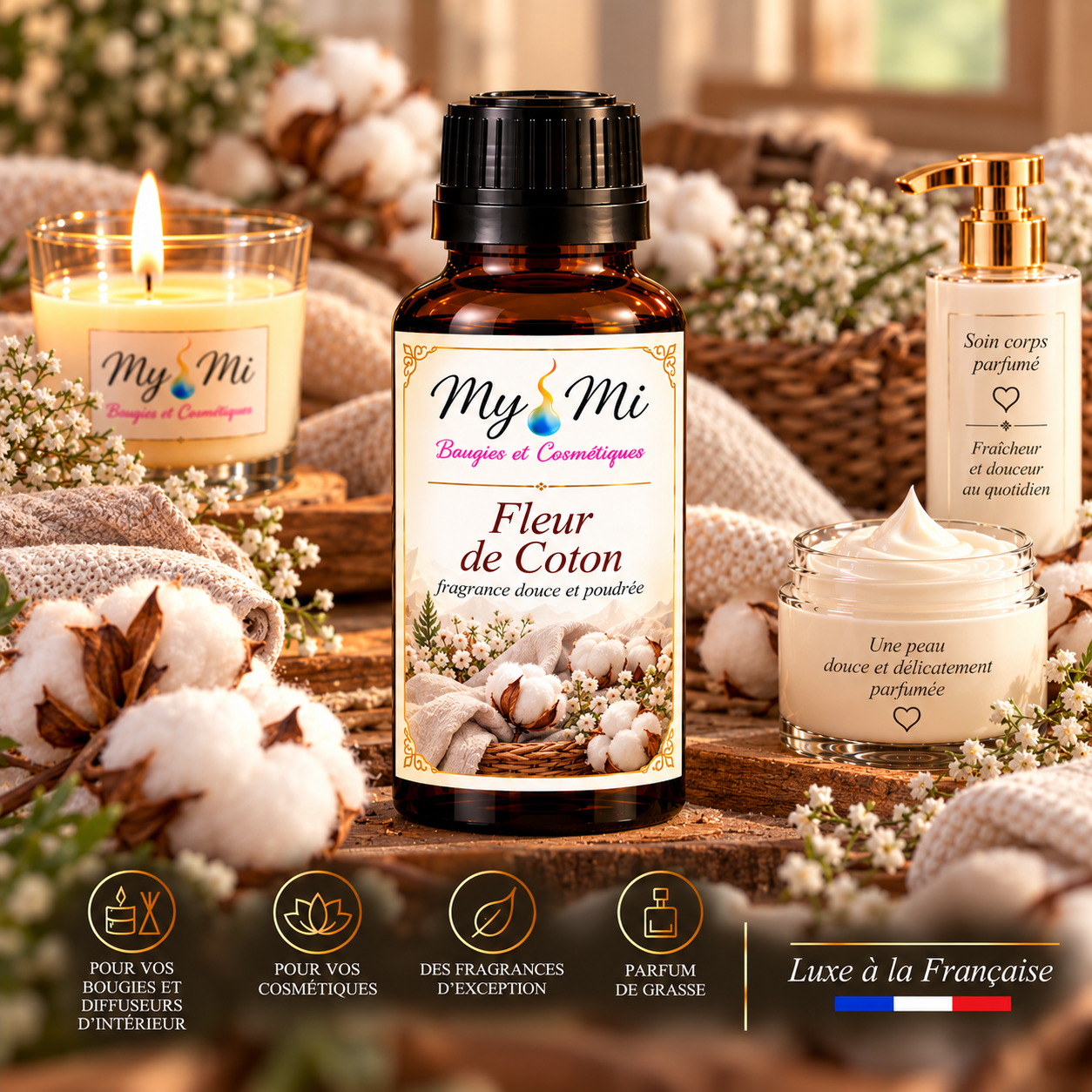 Parfum pour bougie et cosmétique Fleur de coton