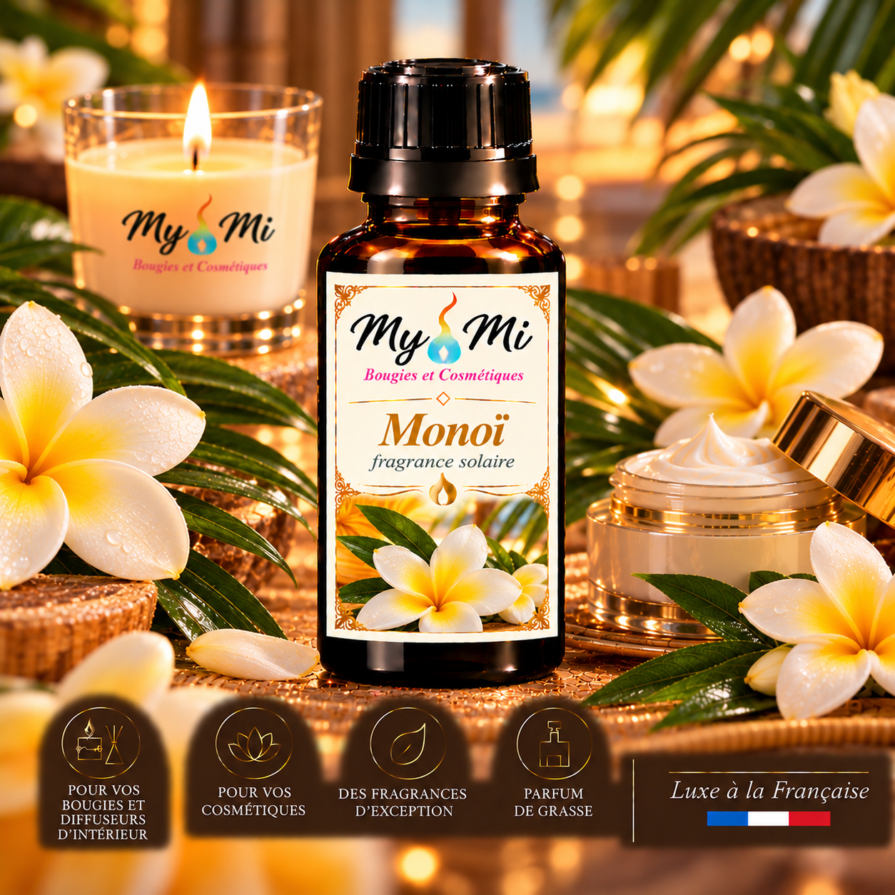Parfum pour bougie et cosmétique Monoï