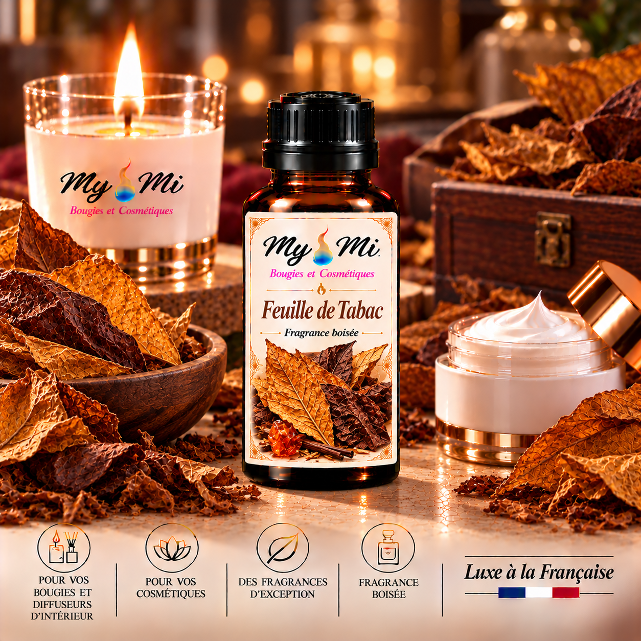 Parfum pour bougie et cosmétique Feuille de Tabac