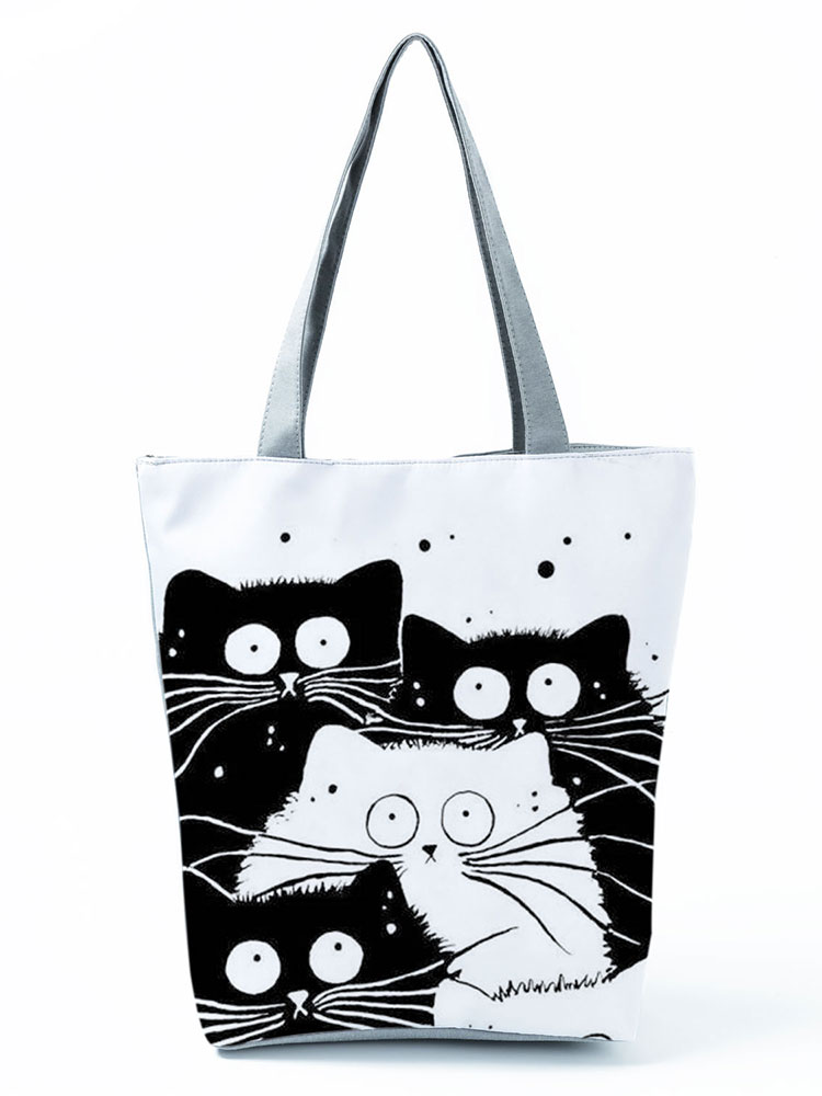 Sac-main-fourre-tout-en-tissu-imprim-chat-mignon-noir-et-blanc-pour-femmes-sac-bandouli