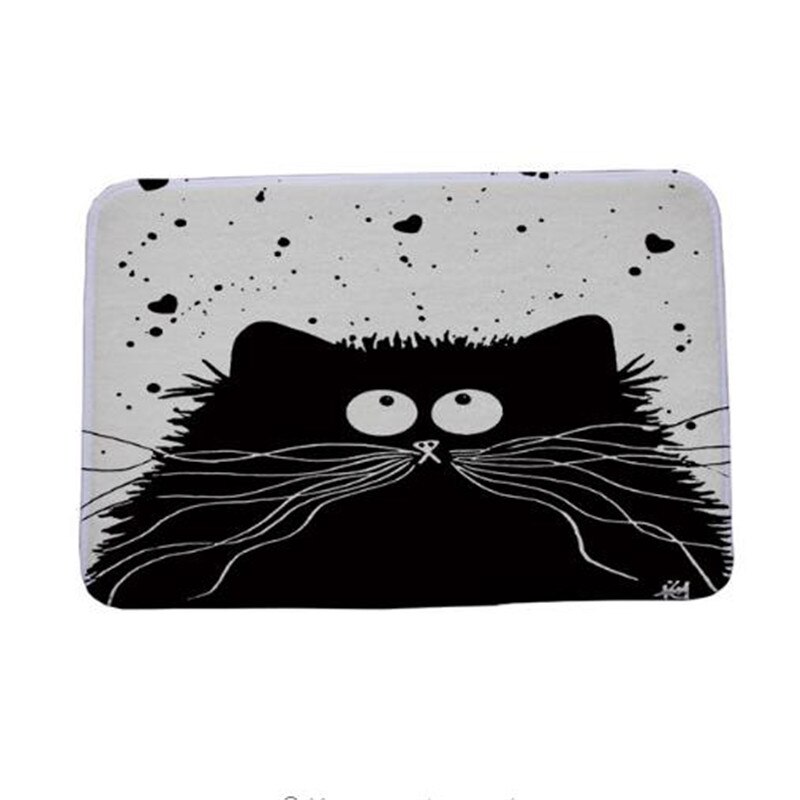 Tapis-de-porte-imprim-chat-noir-et-blanc-moderne-antid-rapant-pour-couloir-salle-de-bain
