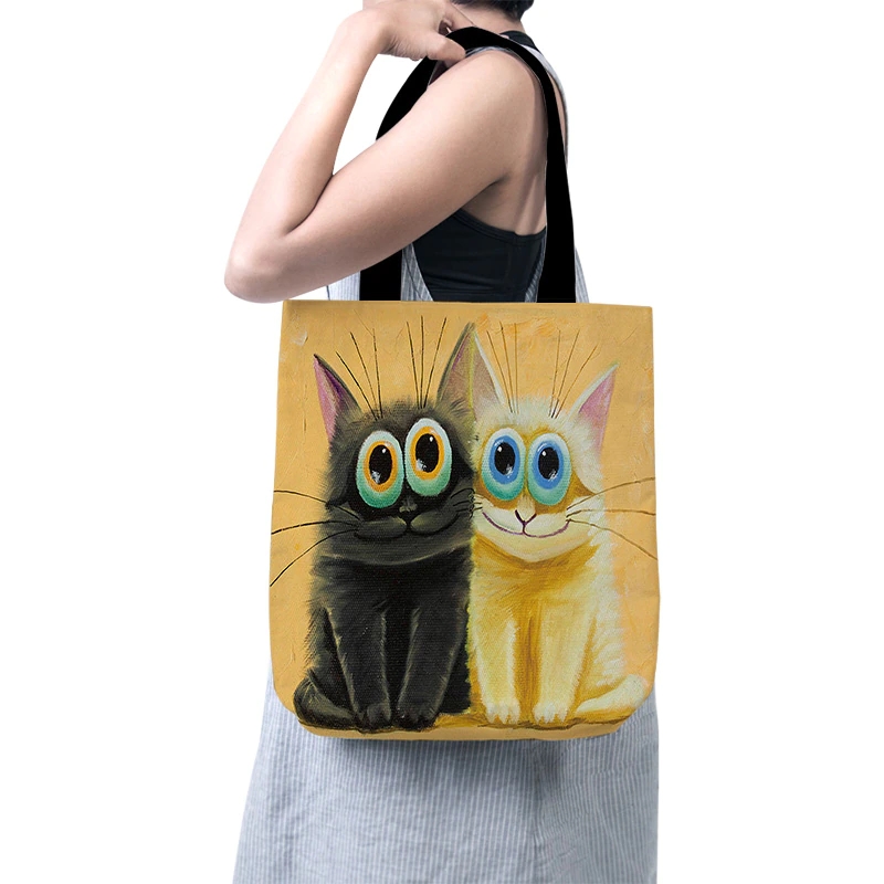 Cabas - Sac Fourre-tout Femme motif CHAT 2 - La BoutiK du Chat