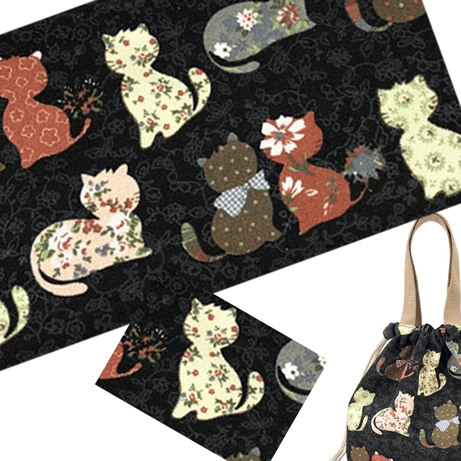 sac cabas lunch bag femme toile chat boutik chaton