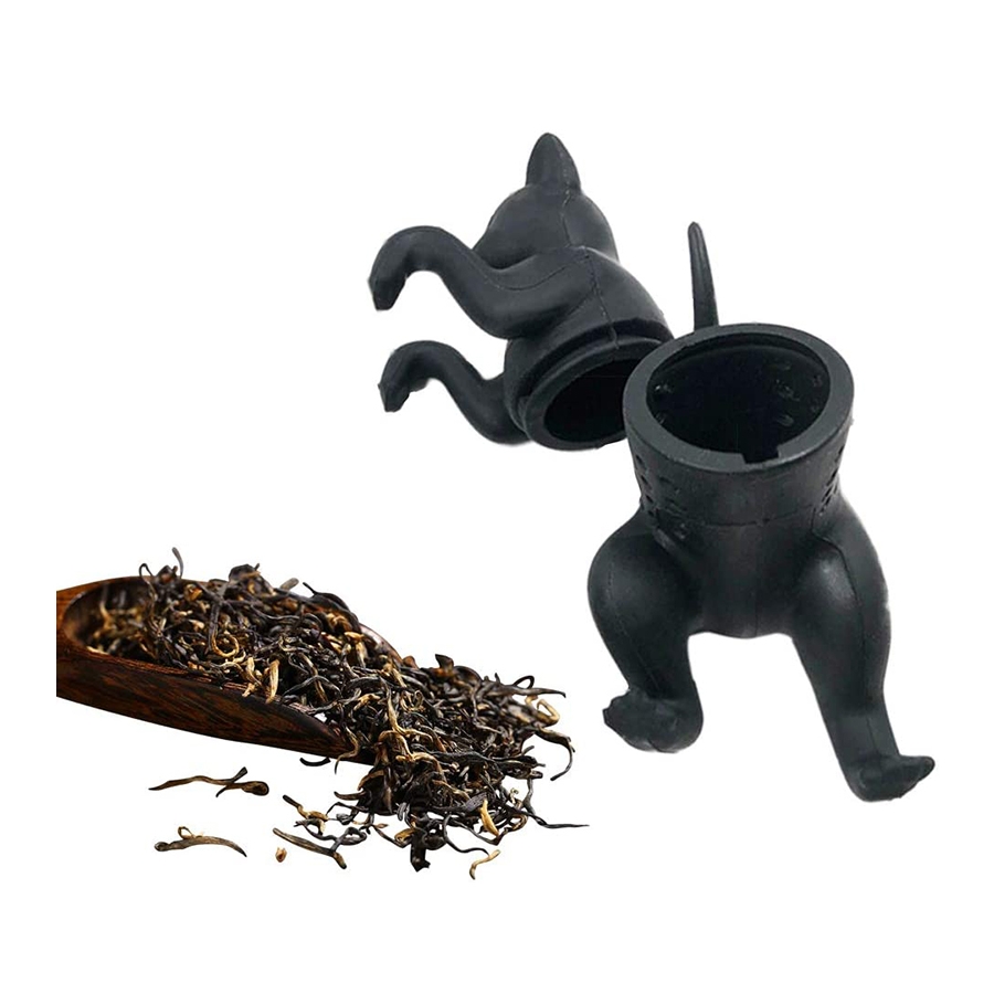 infuseur thé silicone noir chat - La BoutiK du Chat