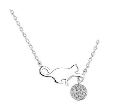 ❤ Collier avec pendentif chat en Argent finement ciselé - la boutik du chat