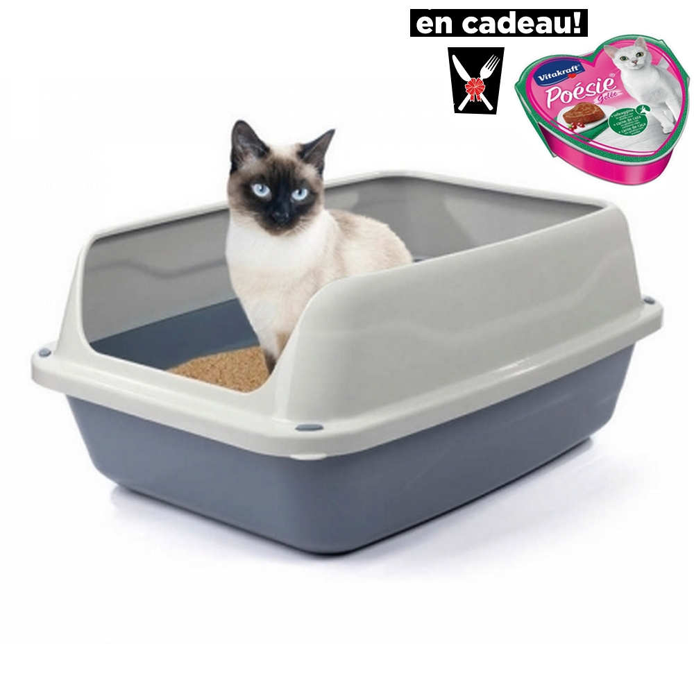 caisse-chat-chaton-toilette-plastique-ouverte-grande-taille- La Boutik du Chat
