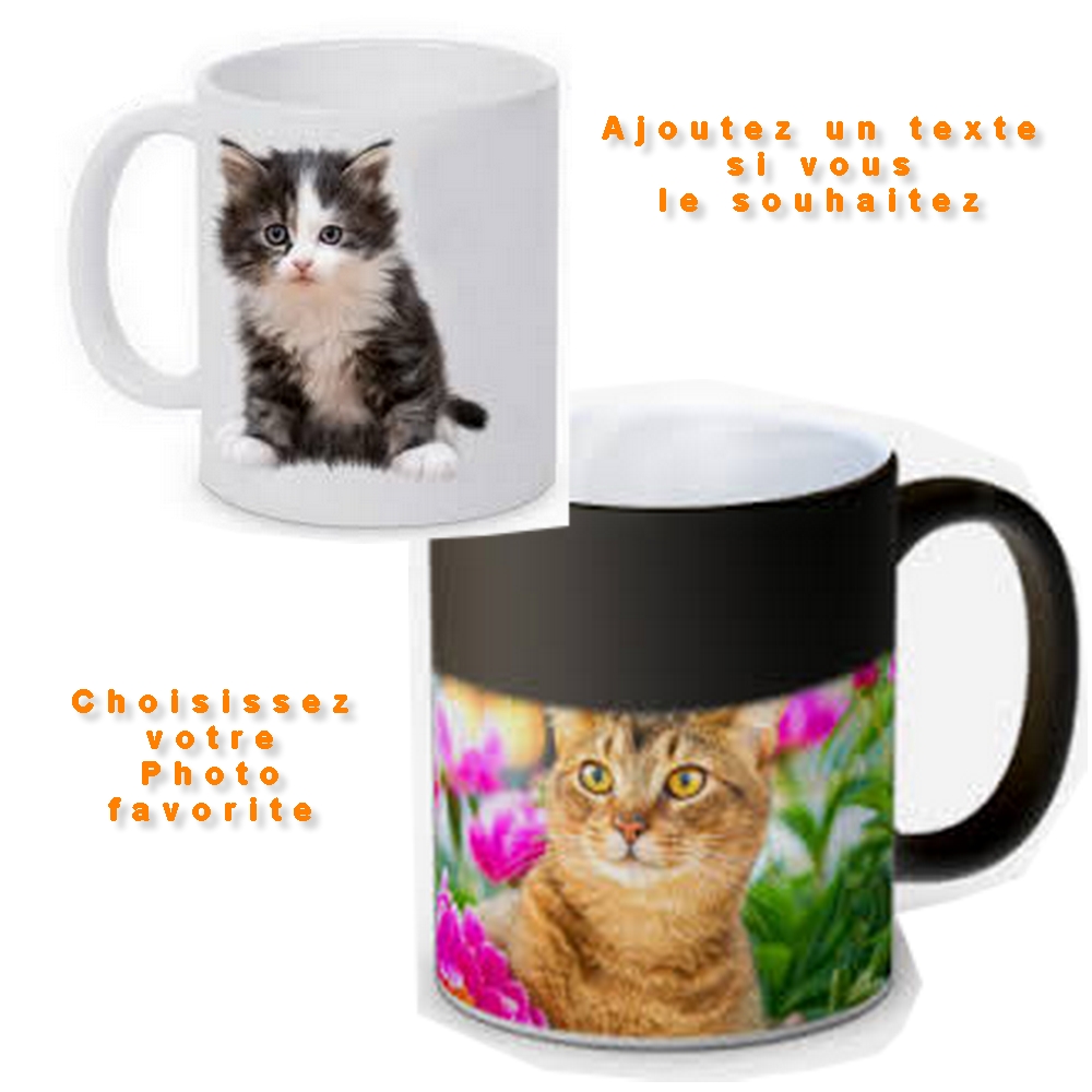 mug tasse personnalisée chat chaton amoureux fan cadeau thé café customisé - La BoutiK du Chat