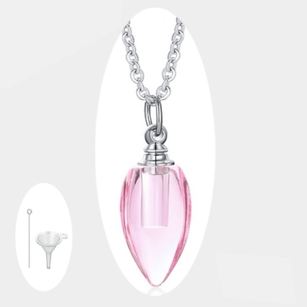 collier pendentif larme rose crélation femme chat urne crélation - La BoutiK du Chat