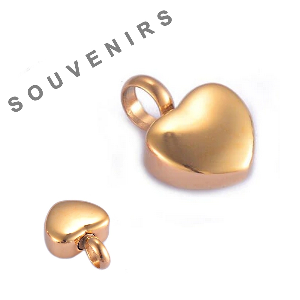 Collier Urne en forme de cœur or femme - bijou Souvenir Précieux - La BoutiK du Chat