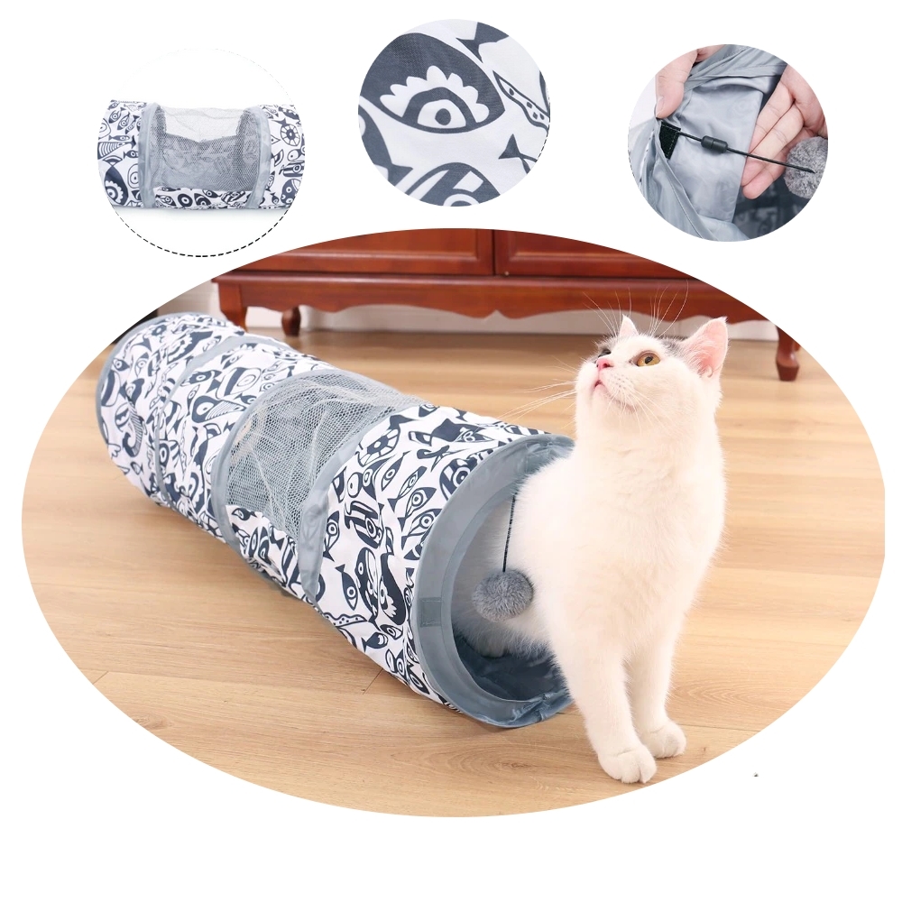 TUNNEL décor  poisson jouet Jeu avec Balle pour CHAT - Livraison gratuite - La BoutiK du Chat.