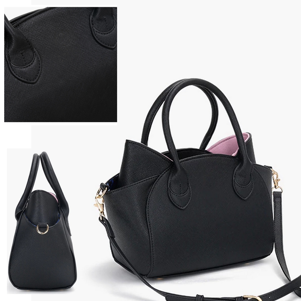 sac à main femme fille cuir chat stylisé rose lune bandoulière- La BoutiK du Chat