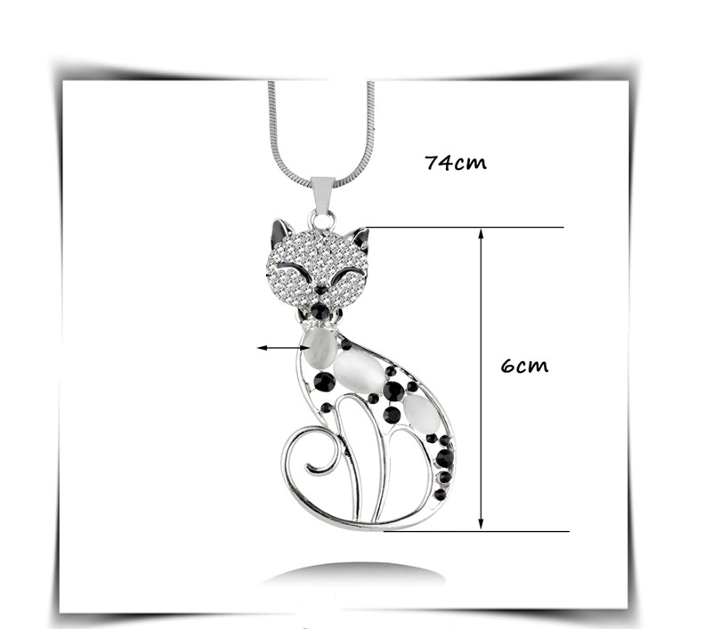 collier chat opale