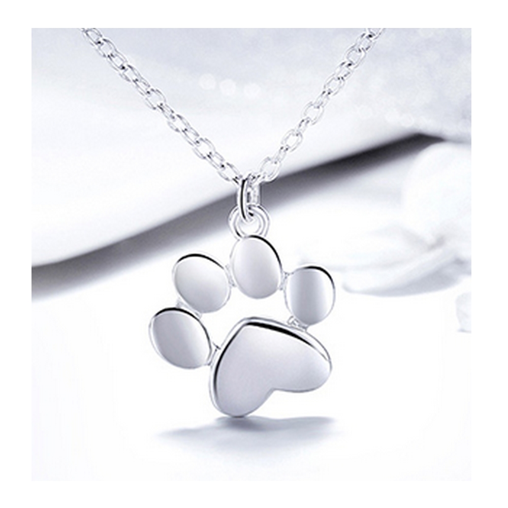 ❤ Collier en Argent empreinte patte de chat - La BoutiK du Chat