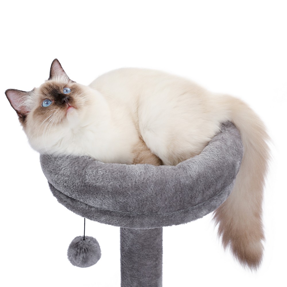 Arbre à Chat 117 cm panier Griffoir Sisal et niche de repos boutik du chat