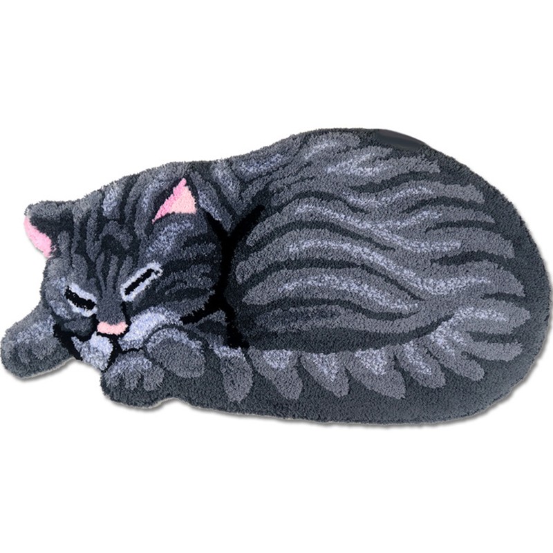 Tapis forme de Chat gris et marron épais et Doux meuble pallaissin- La BoutiK du chat
