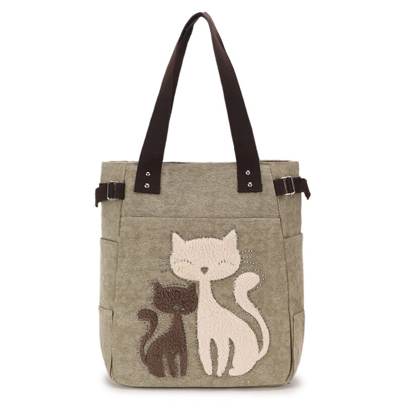 Sac-Main-en-Toile-Rivets-en-Peluche-pour-Femme-et-Fille-Mignon-Chat-D-contract-cole