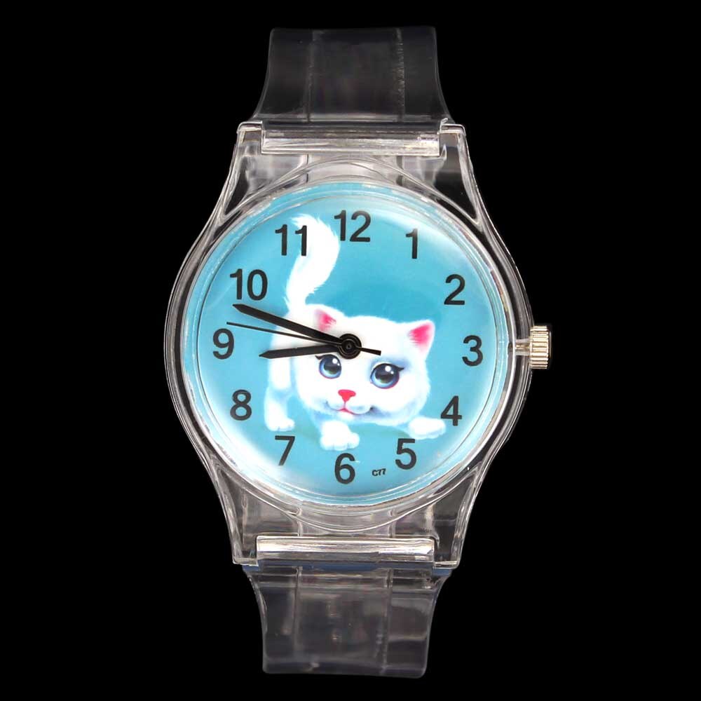 Montre-bracelet-de-Sport-Quartz-pour-enfants-mignon-motif-papillon-chat-chaton-animal-de-compagnie-la