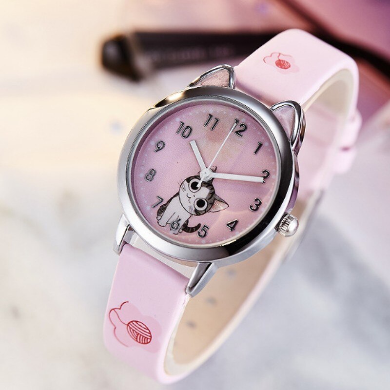 Montre bracelet d cor chat et d coupe forme chat